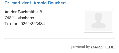 Dr med dent arnold beuchert