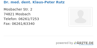 Dr med dent klaus peter rutz