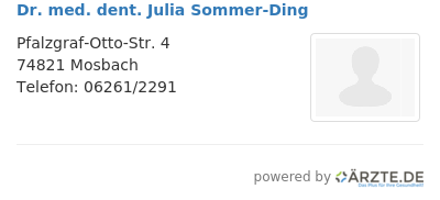 Dr med dent julia sommer ding