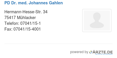 Pd dr med johannes gahlen