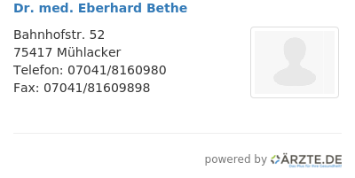 Dr med eberhard bethe