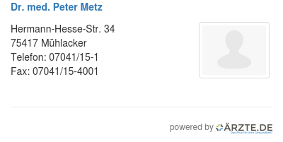 Dr med peter metz
