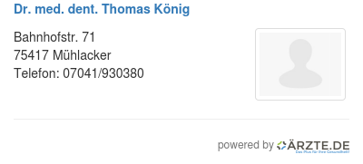 Dr med dent thomas koenig
