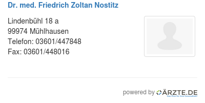 Dr med friedrich zoltan nostitz
