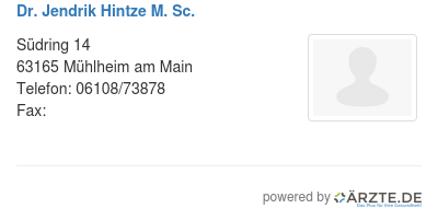 Dr jendrik hintze m sc