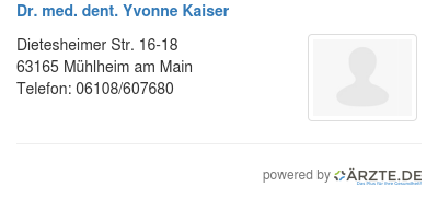Dr med dent yvonne kaiser