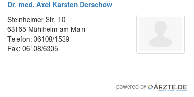 Dr med axel karsten derschow