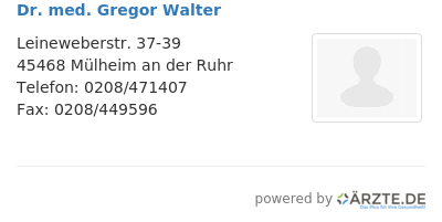 Dr med gregor walter