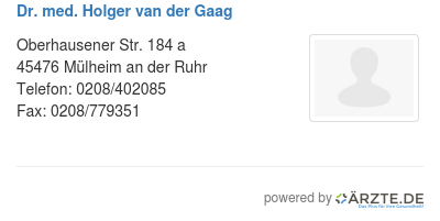 Dr med holger van der gaag