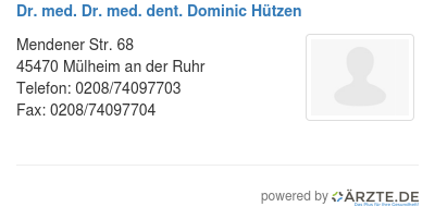 Dr med dr med dent dominic huetzen