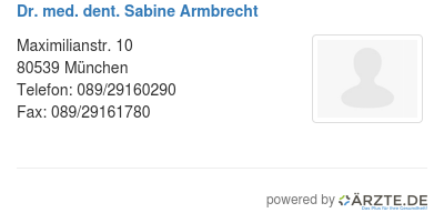 Dr med dent sabine armbrecht