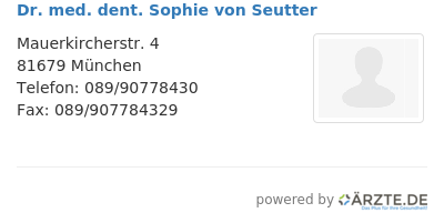 Dr med dent sophie von seutter