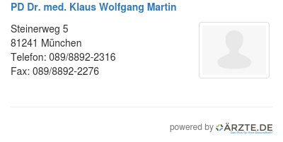 Pd dr med klaus wolfgang martin