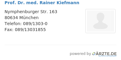 Prof dr med rainer kiefmann