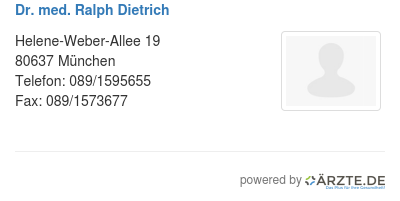 Dr med ralph dietrich