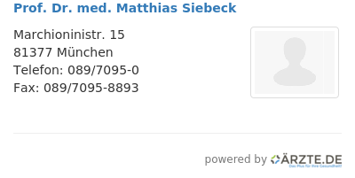 Prof dr med matthias siebeck
