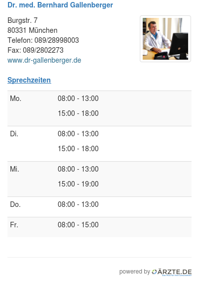 Dr med bernhard gallenberger