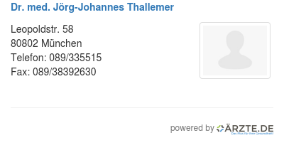 Dr med joerg johannes thallemer