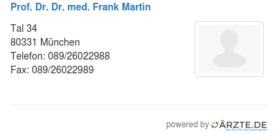 Prof dr dr med frank martin