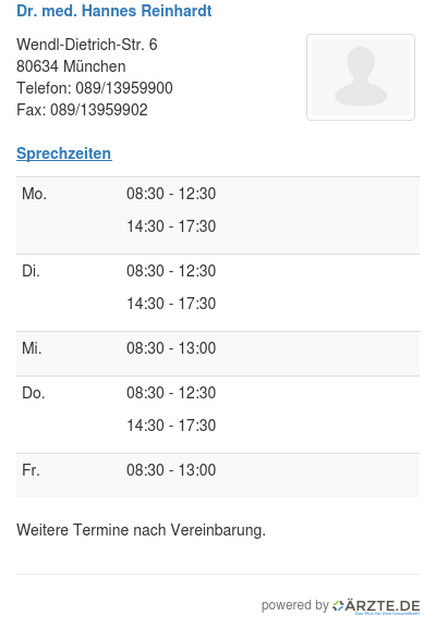 Dr med hannes reinhardt