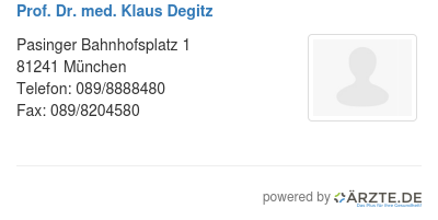 Prof dr med klaus degitz