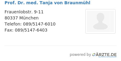 Prof dr med tanja von braunmuehl