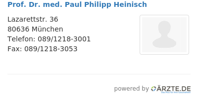 Prof dr med paul philipp heinisch