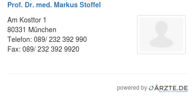Prof dr med markus stoffel