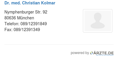 Dr med christian kolmar