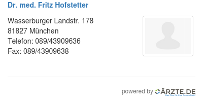 Dr med fritz hofstetter