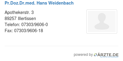 Pr doz dr med hans weidenbach