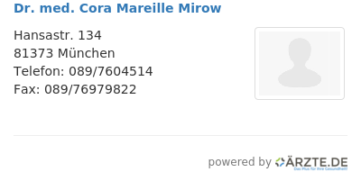 Dr med cora mareille mirow