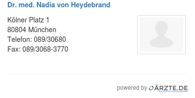 Dr med nadia von heydebrand