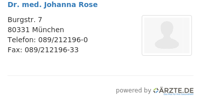 Dr med johanna rose 580809