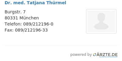 Dr med tatjana thuermel