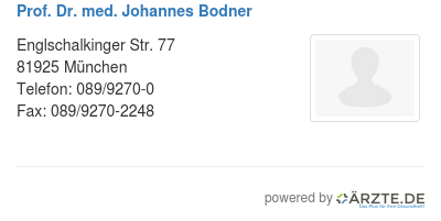 Prof dr med johannes bodner