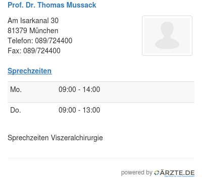 Prof dr thomas mussack