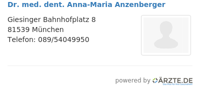 Dr med dent anna maria anzenberger