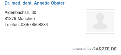 Dr med dent annette obster
