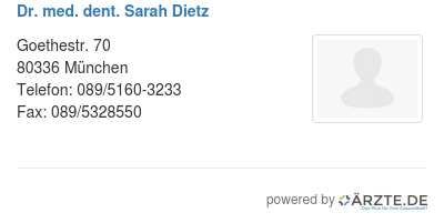 Dr med dent sarah dietz