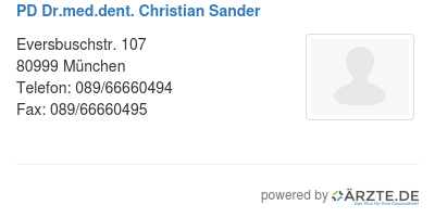 Pd dr med dent christian sander