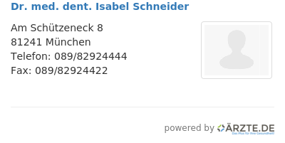 Dr med dent isabel schneider