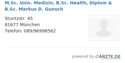 M sc univ medizin b sc health diplom b sc markus d gunsch