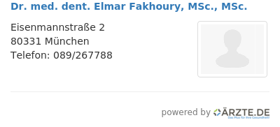 Dr med dent elmar fakhoury msc msc