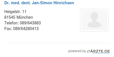 Dr med dent jan simon hinrichsen