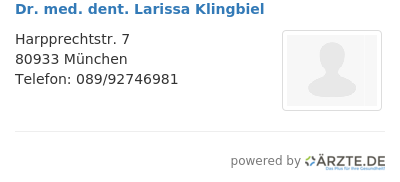 Dr med dent larissa klingbiel