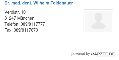 Dr med dent wilhelm foldenauer