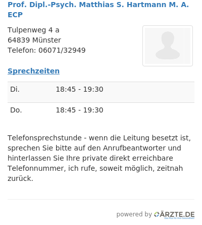 Prof dipl psych matthias s hartmann m a ecp