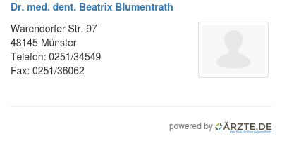 Dr med dent beatrix blumentrath