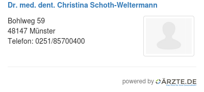 Dr med dent christina schoth weltermann